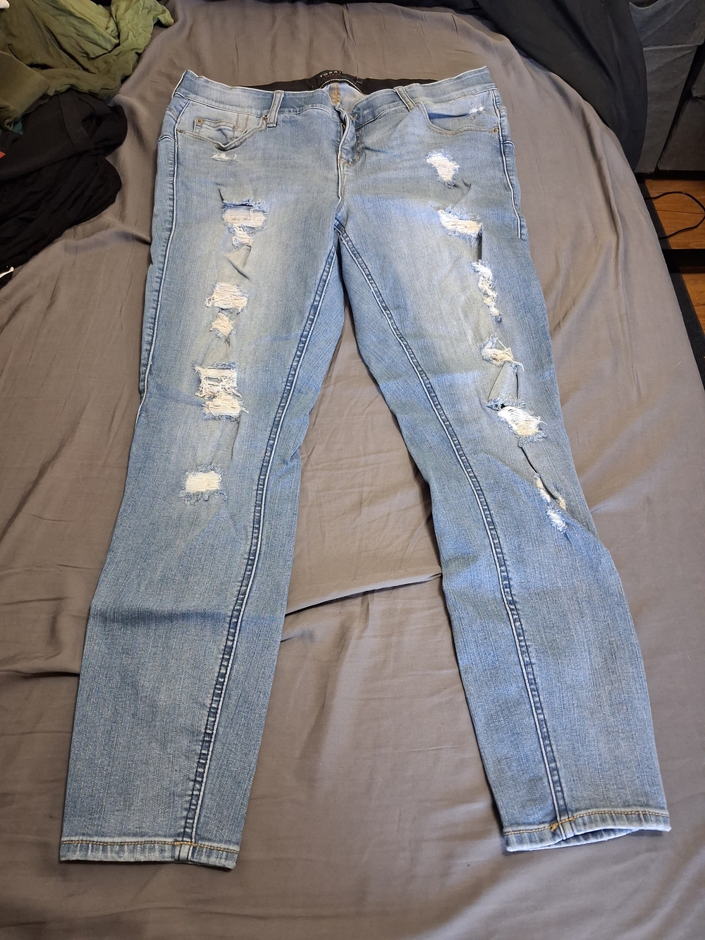 Torrid Light Blue Distressed Bombshell Skinny Jeans